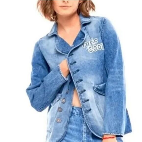 Free People x Sandine Rose Denim Jacket TRES COOL - Picture 2 of 12